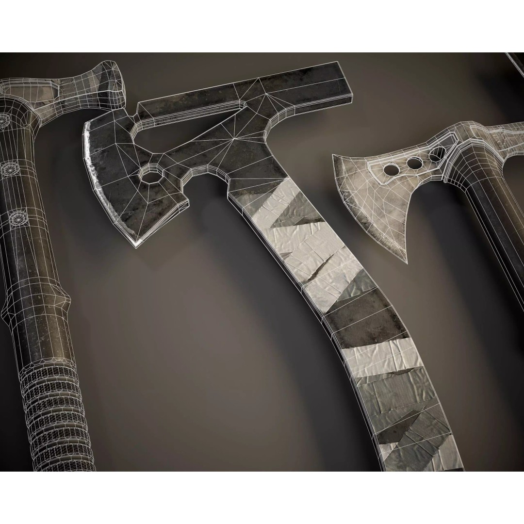 Tomahawk 3D Model – Low Poly Game Asset, PBR Textures, FBX - View 10