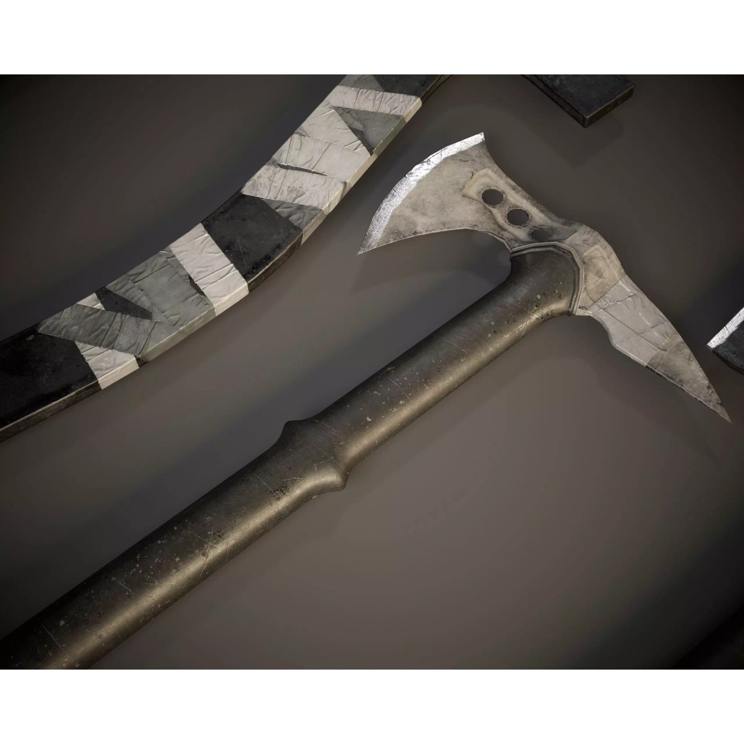 Tomahawk 3D Model – Low Poly Game Asset, PBR Textures, FBX - View 11