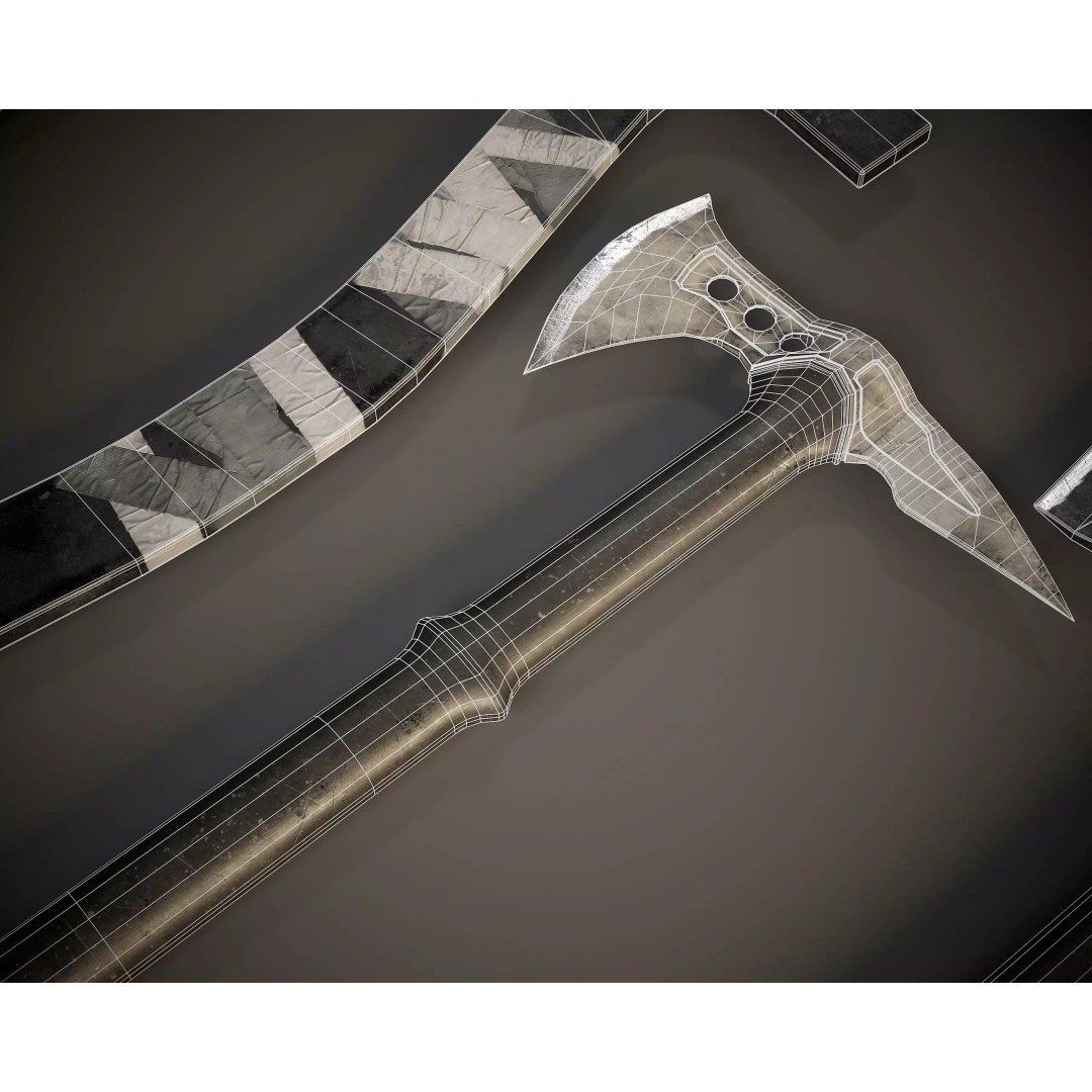 Tomahawk 3D Model – Low Poly Game Asset, PBR Textures, FBX - View 12