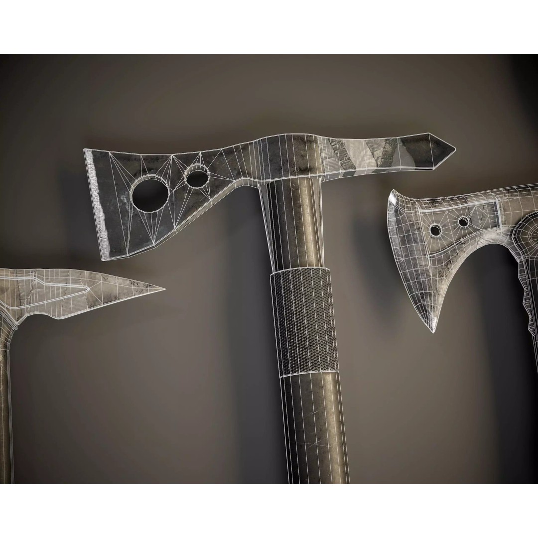 Tomahawk 3D Model – Low Poly Game Asset, PBR Textures, FBX - View 14