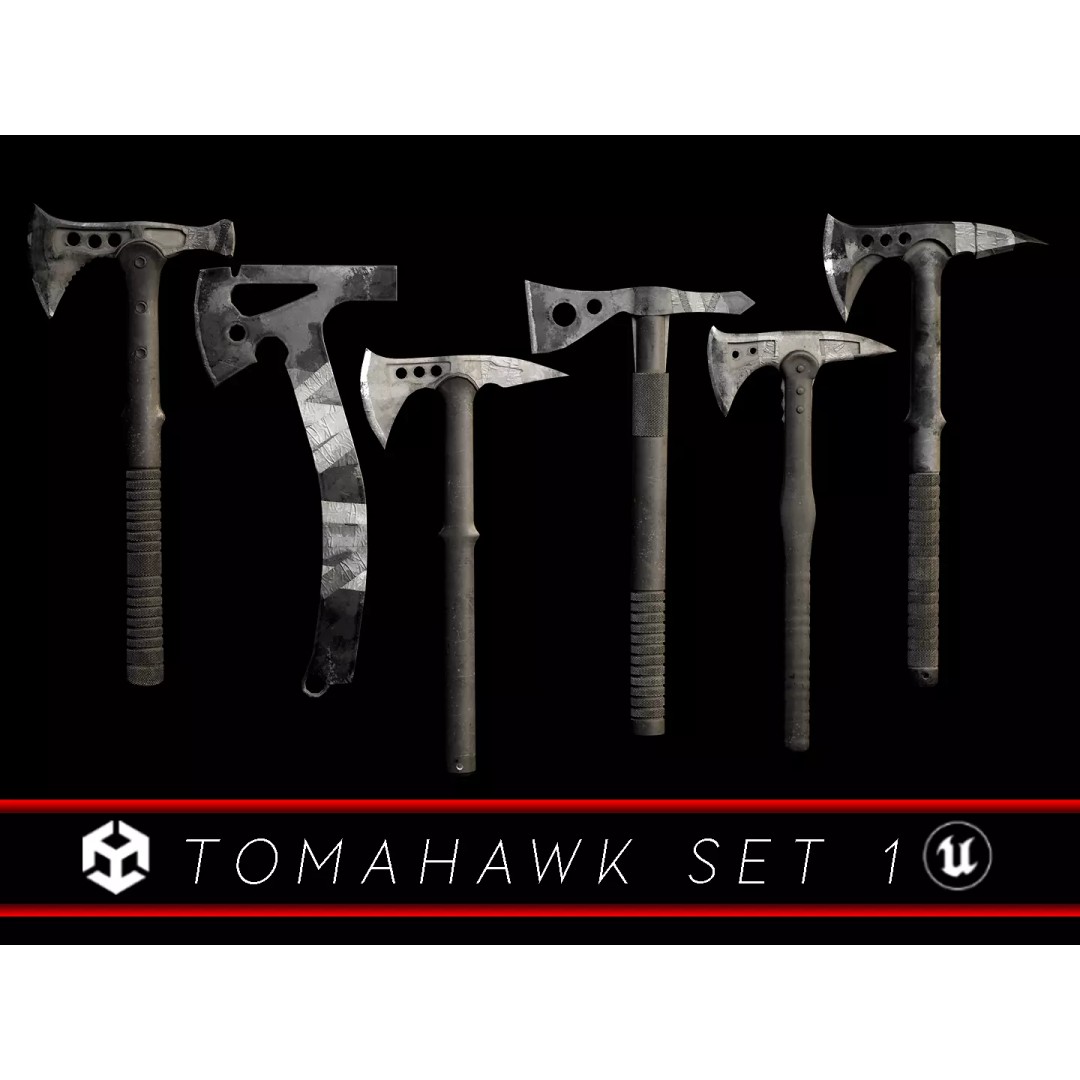 Tomahawk 3D Model – Low Poly Game Asset, PBR Textures, FBX - View 2