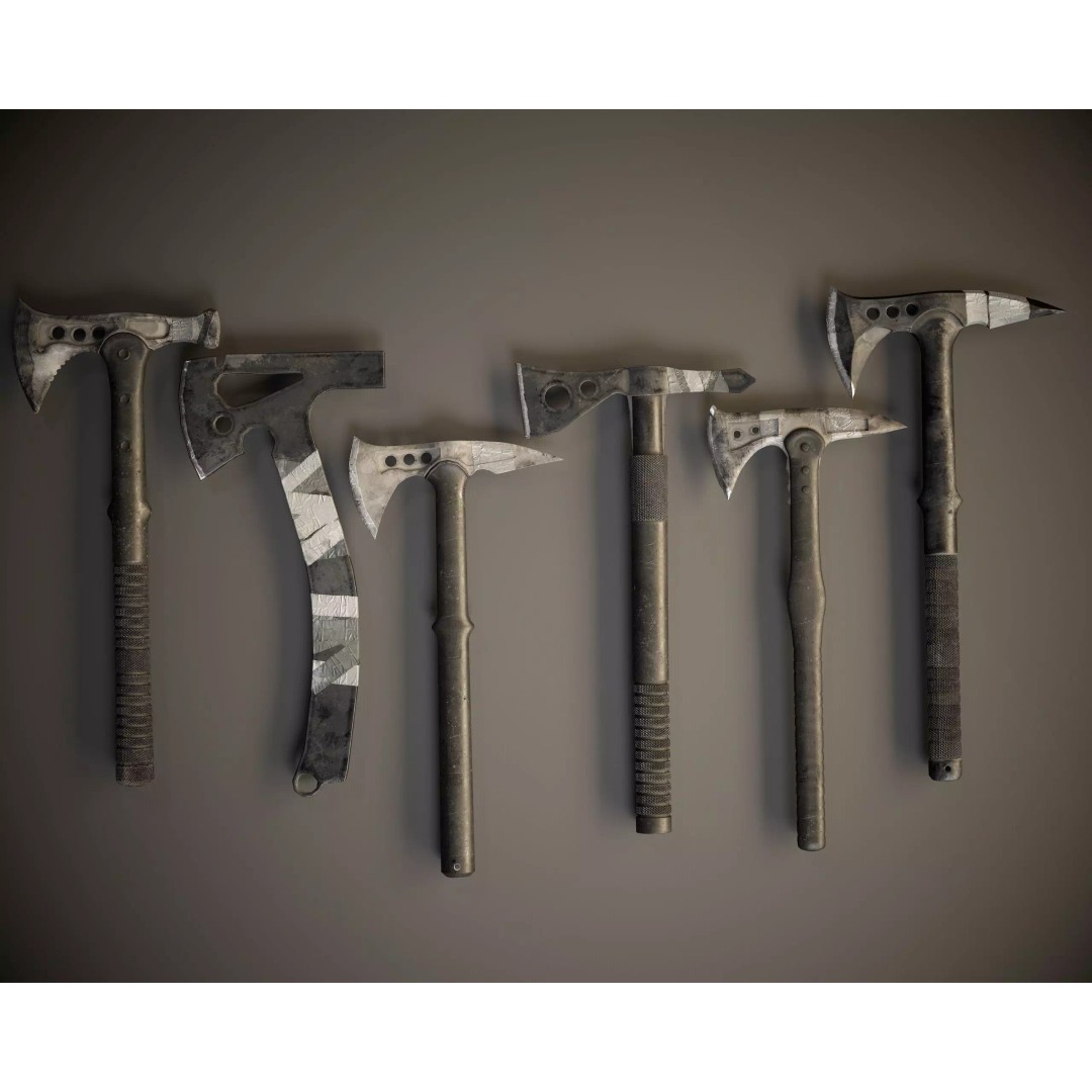 Tomahawk 3D Model – Low Poly Game Asset, PBR Textures, FBX - View 3