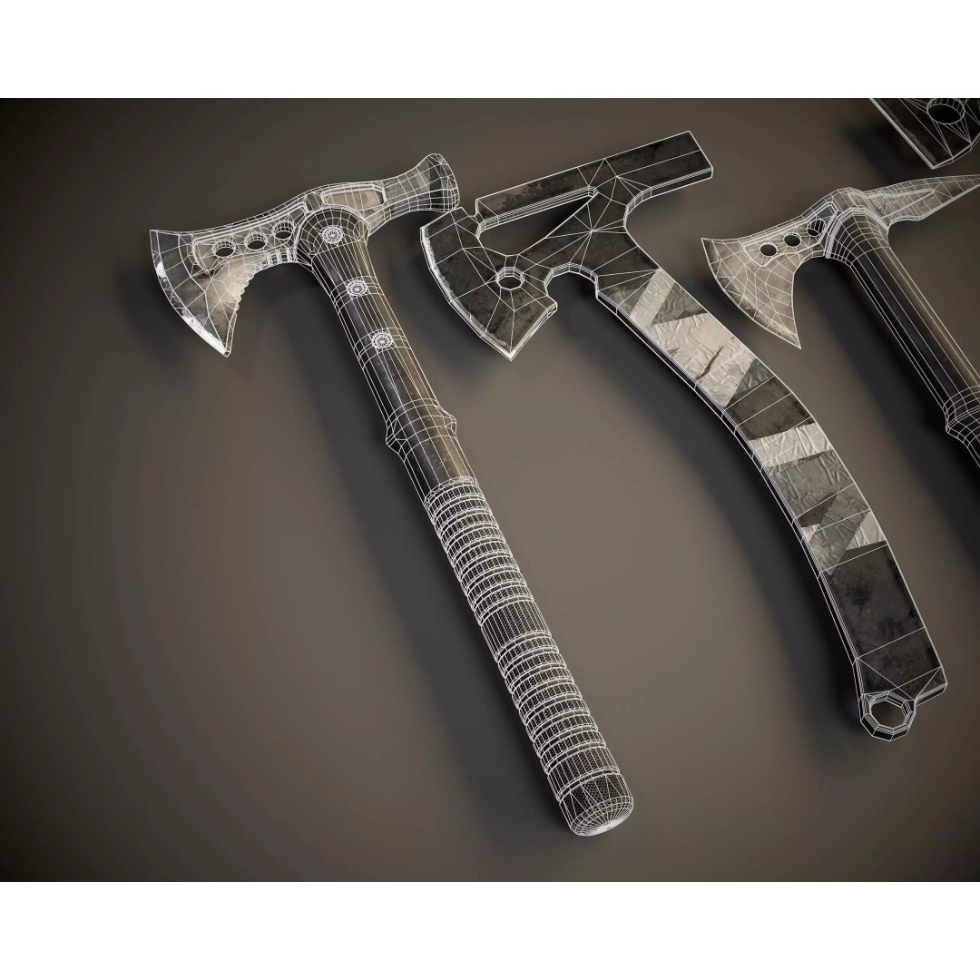 Tomahawk 3D Model – Low Poly Game Asset, PBR Textures, FBX - View 8
