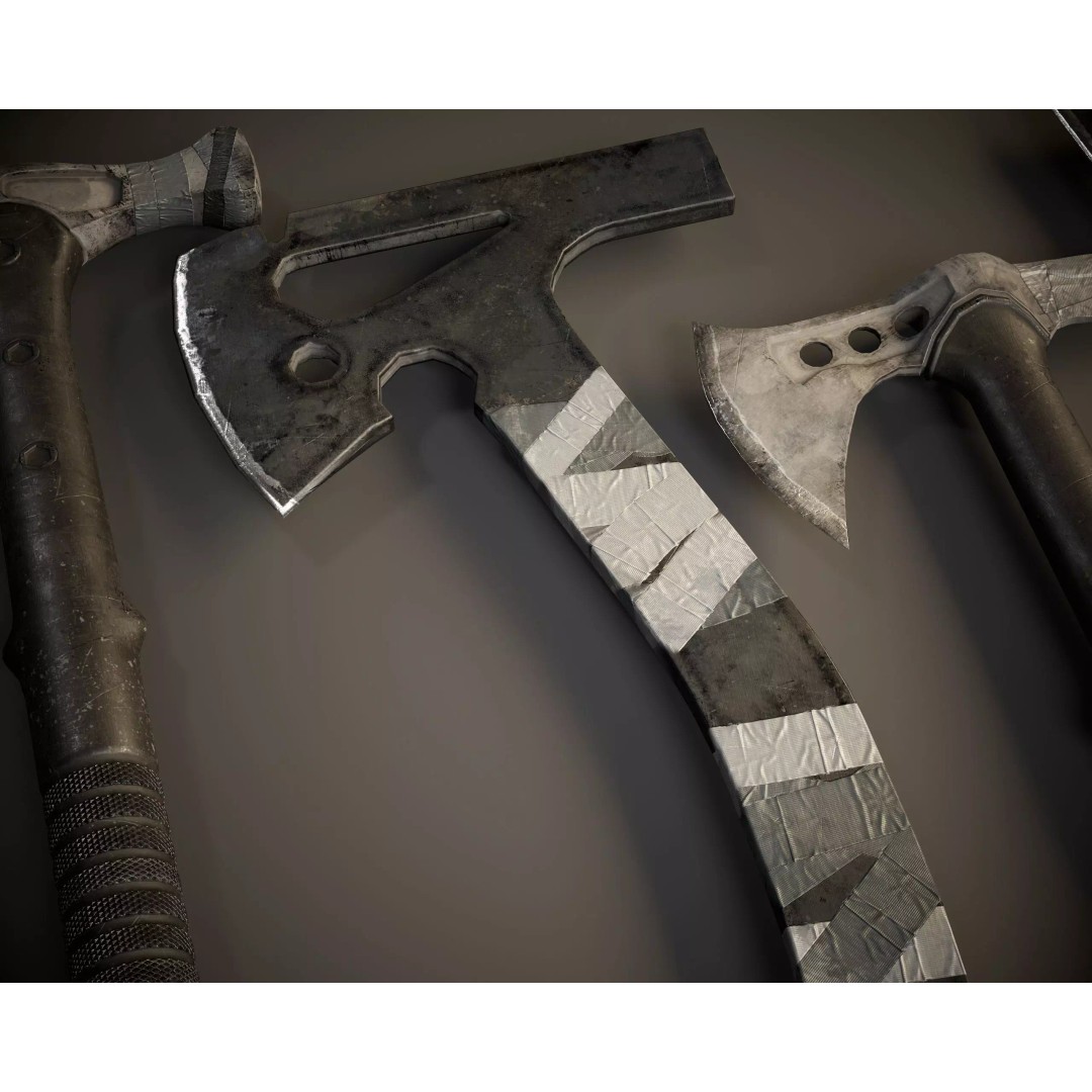 Tomahawk 3D Model – Low Poly Game Asset, PBR Textures, FBX - View 9