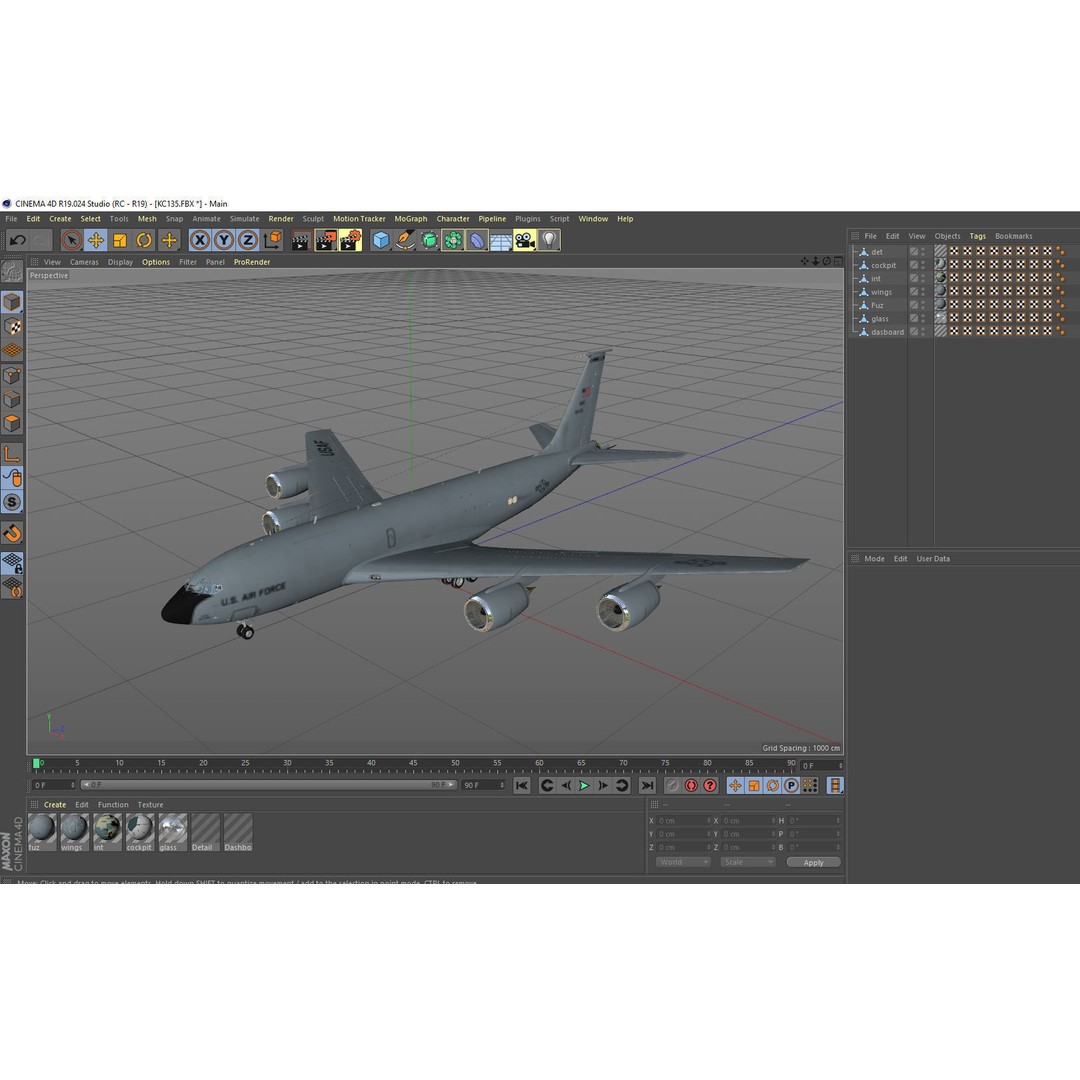 Boeing KC-135 Stratotanker 3D Model – Military Aircraft, PBR Textures, FBX