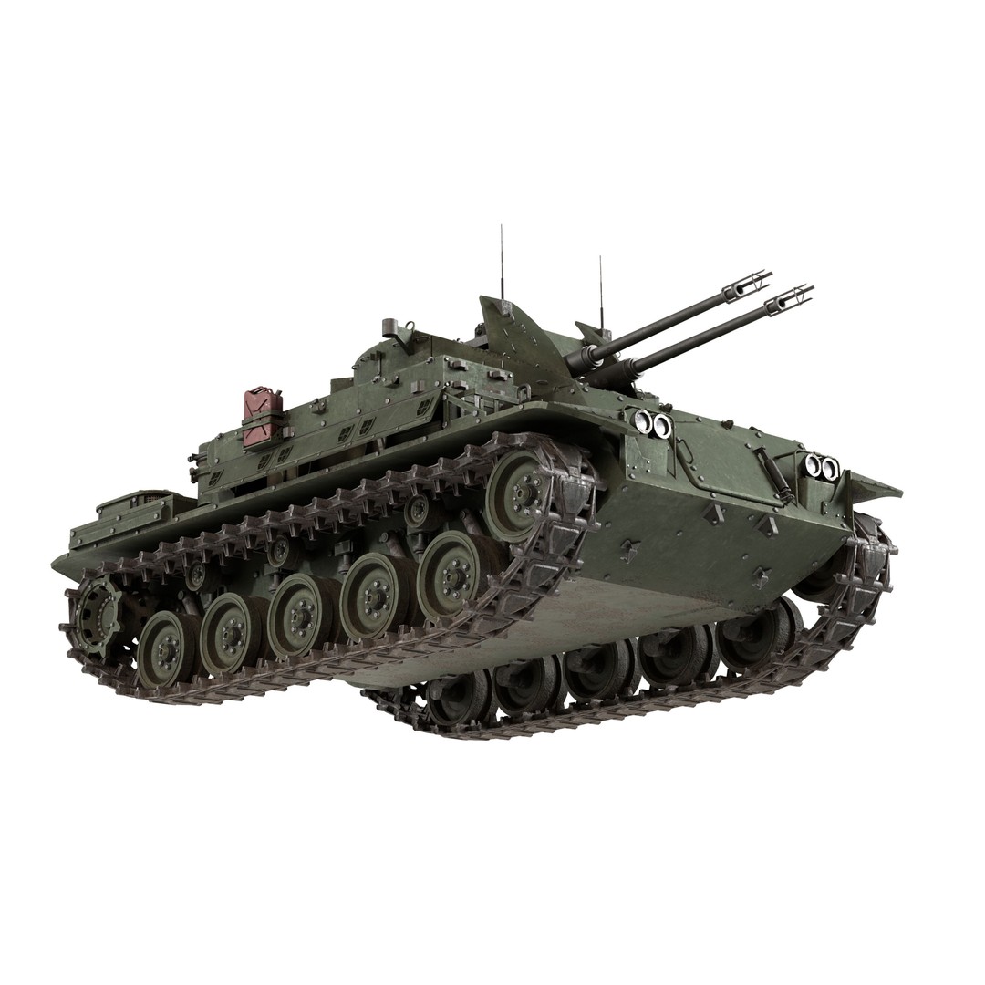 M42 Duster 3D Model – Low Poly Military Tank, FBX, Blender - View 10