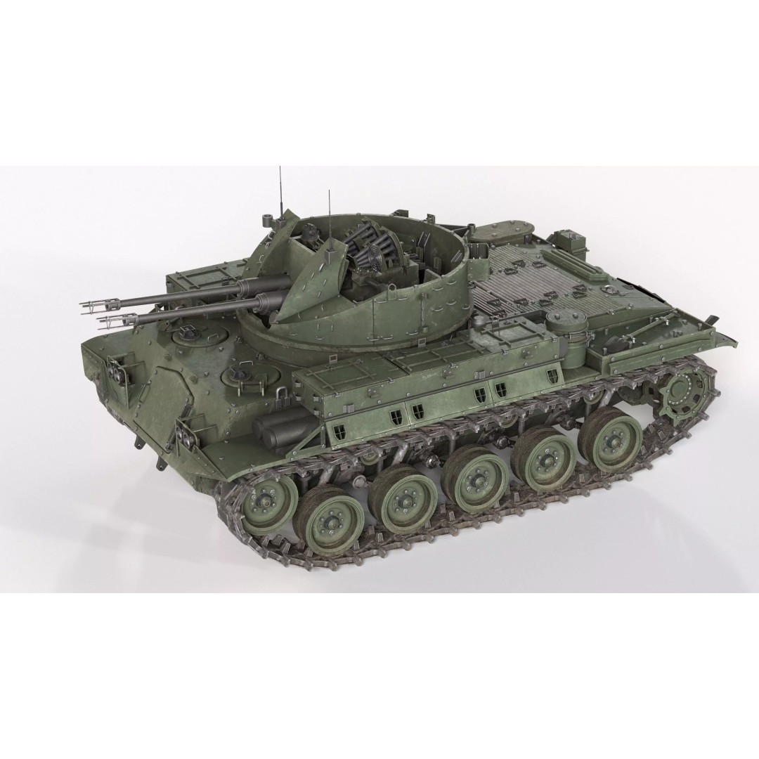 M42 Duster 3D Model – Low Poly Military Tank, FBX, Blender - View 2