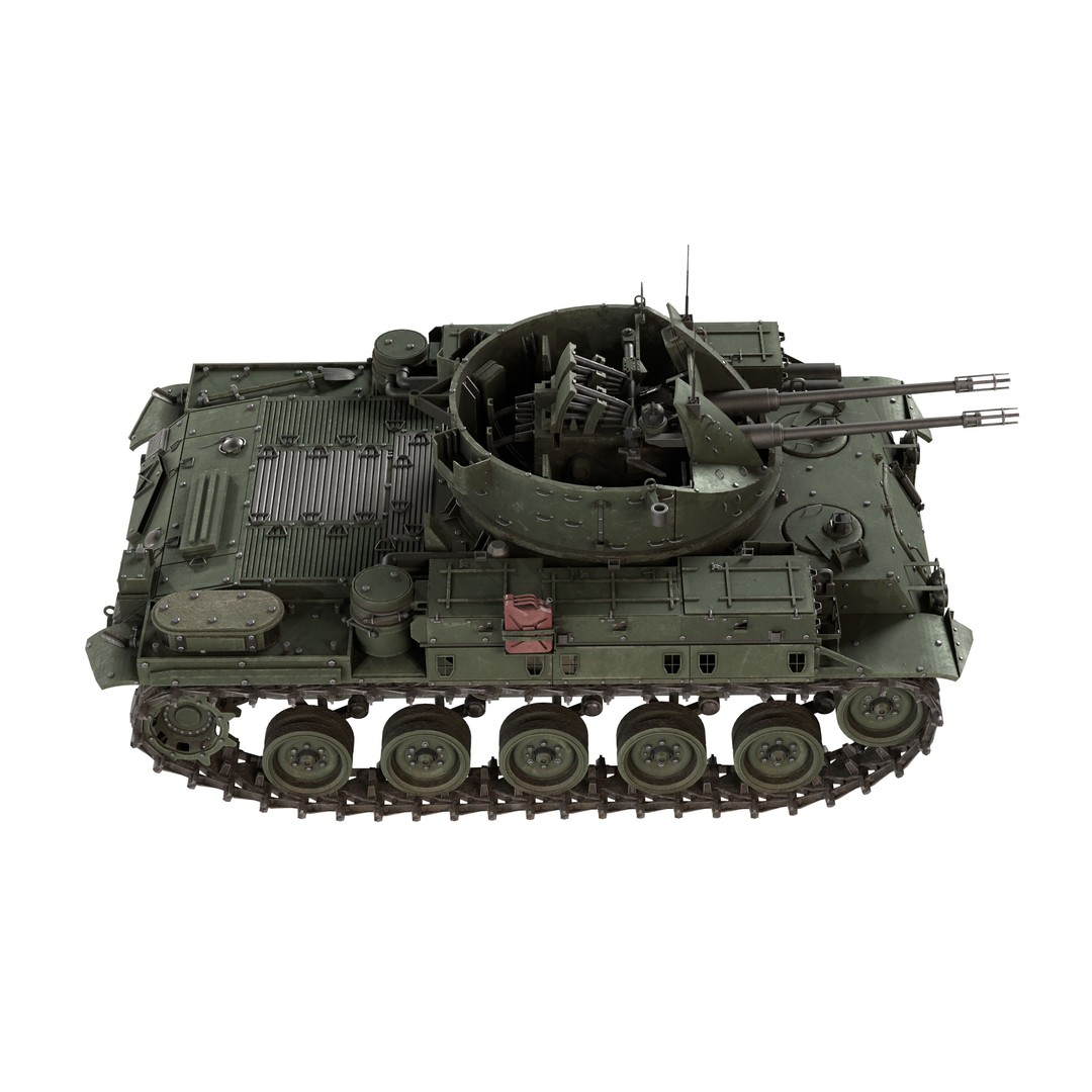 M42 Duster 3D Model – Low Poly Military Tank, FBX, Blender - View 6