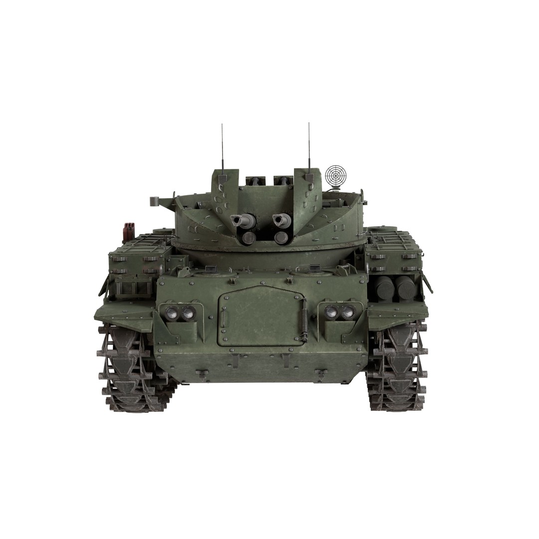 M42 Duster 3D Model – Low Poly Military Tank, FBX, Blender - View 8