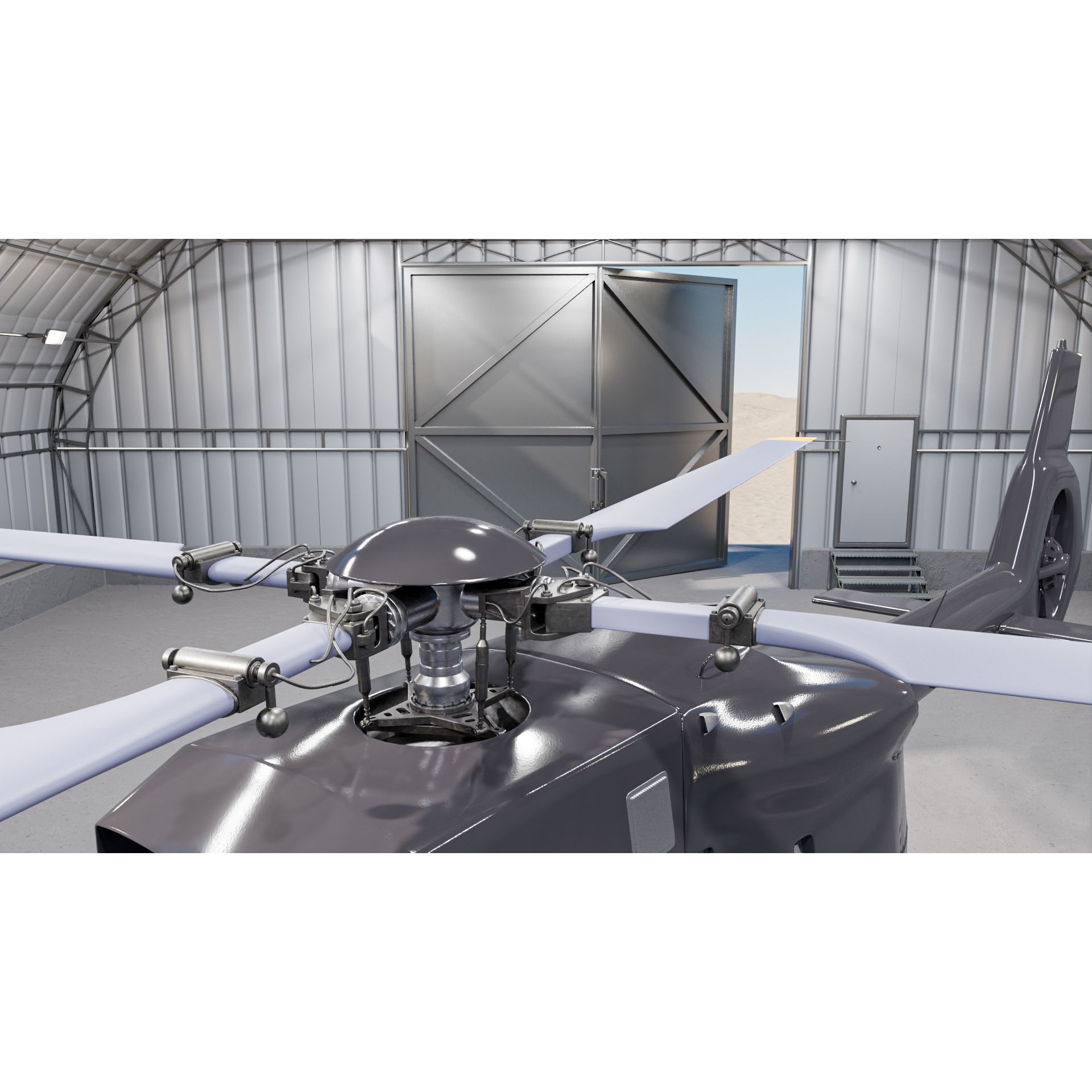 Airbus H145 - Rigged Game-Ready 3D Model - View 10