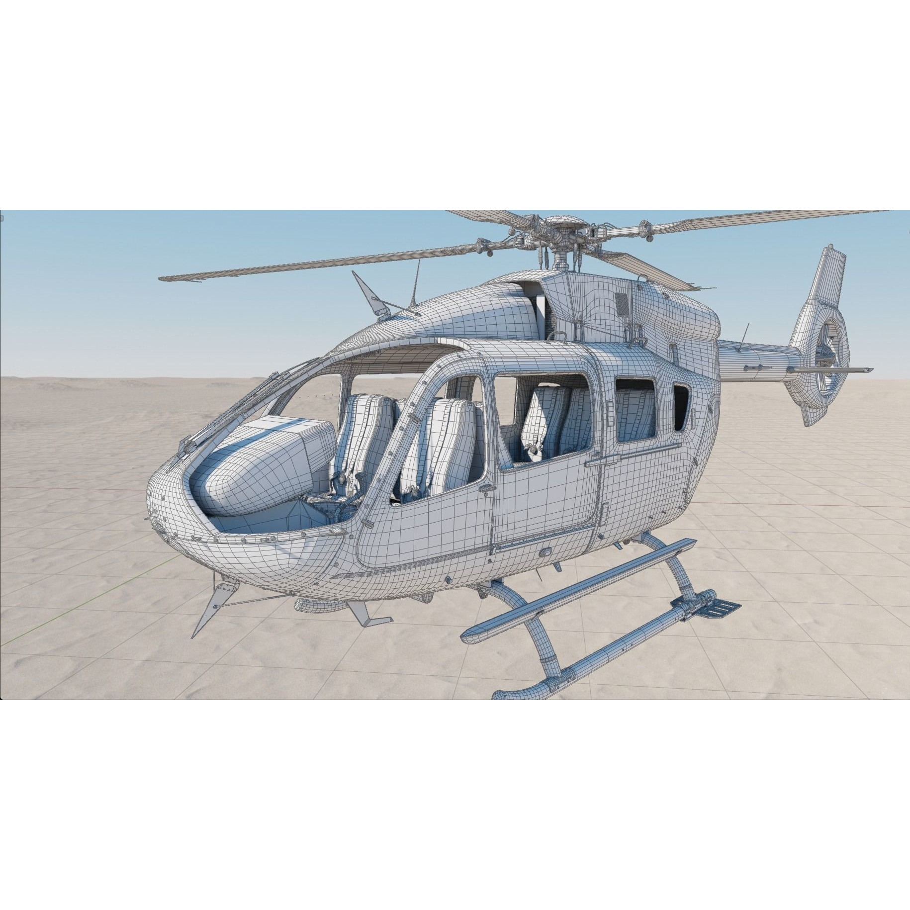 Airbus H145 - Rigged Game-Ready 3D Model - View 14