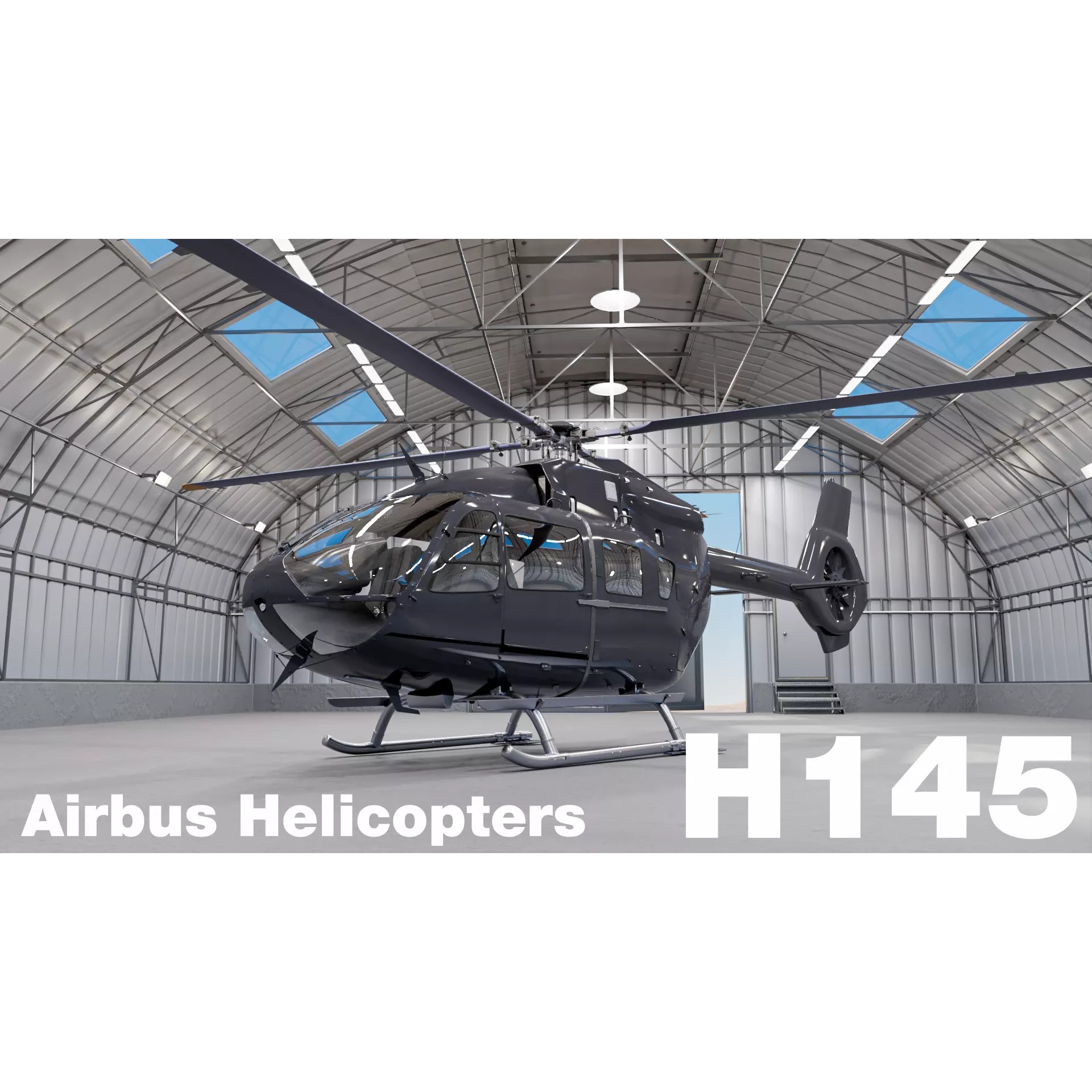 Airbus H145 - Rigged Game-Ready 3D Model - View 2