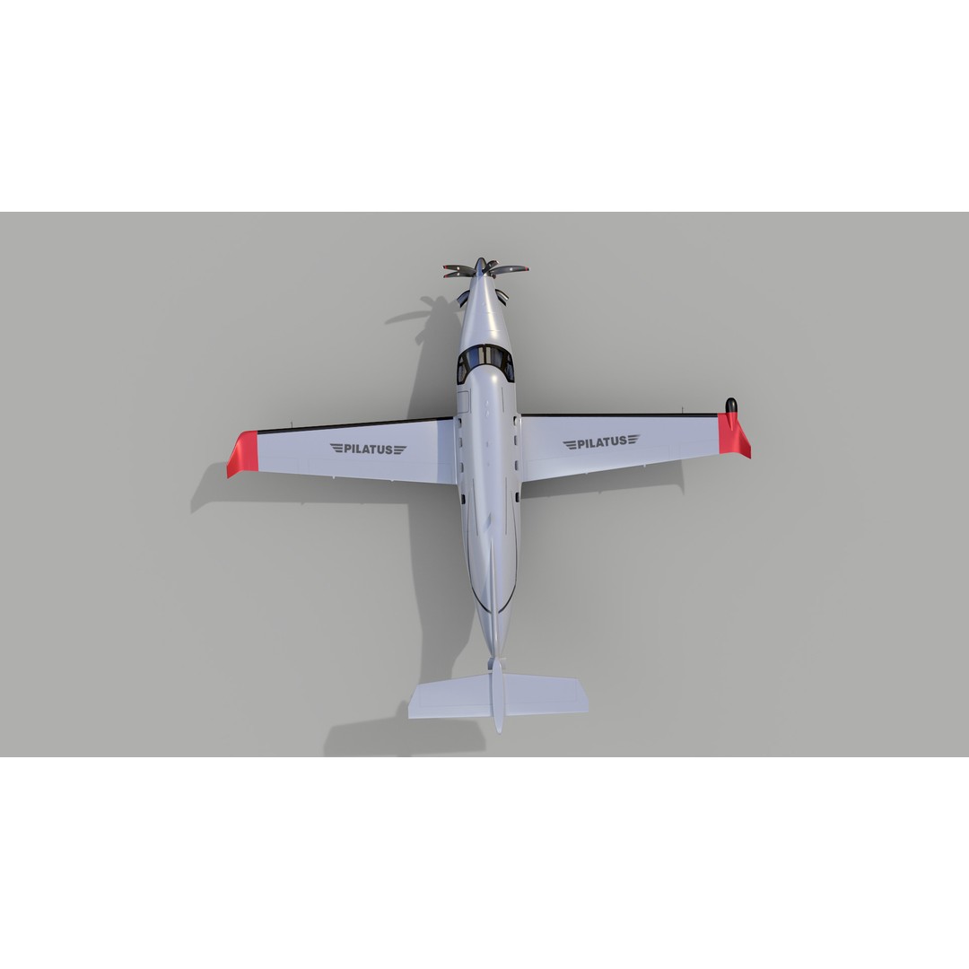 Pilatuse PC-12 3D Model – Low-Poly Aircraft Asset, FBX, PBR