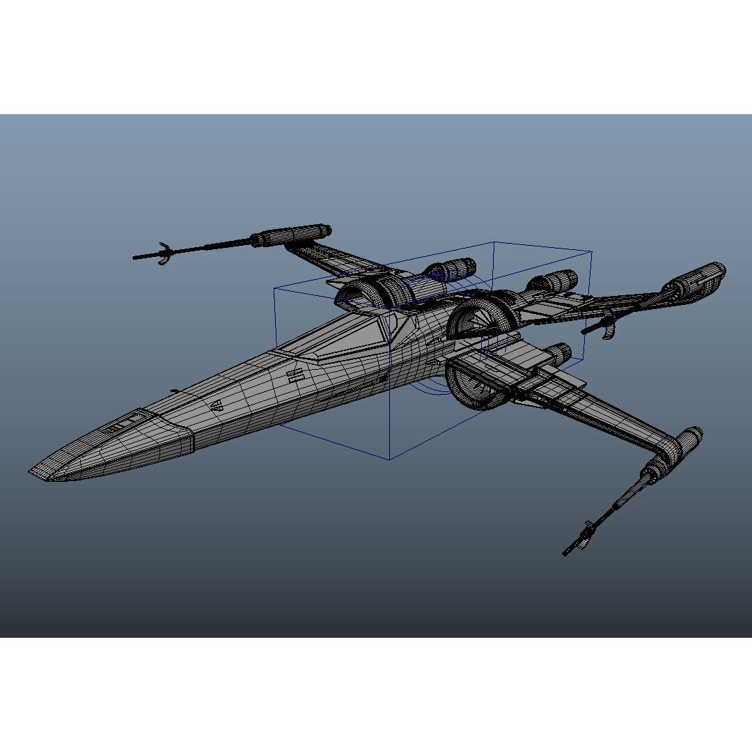 X Wing 3D Model – Low Poly Game Asset, FBX, PBR Textures