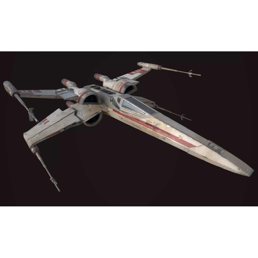 X Wing 3D Model – Low Poly Game Asset, FBX, PBR Textures - View 2