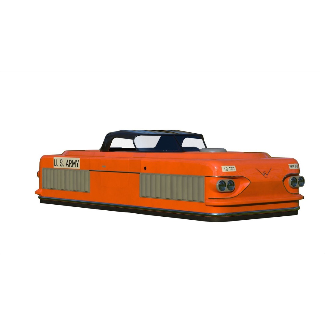 Curtiss-Wright Model 2500 Air Car 3D Model – Retro Futuristic Vehicle, FBX - View 11