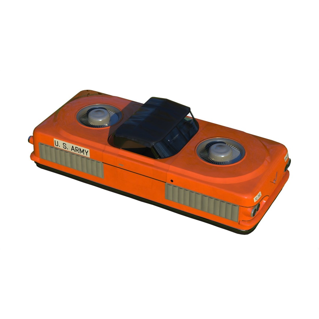 Curtiss-Wright Model 2500 Air Car 3D Model – Retro Futuristic Vehicle, FBX - View 12