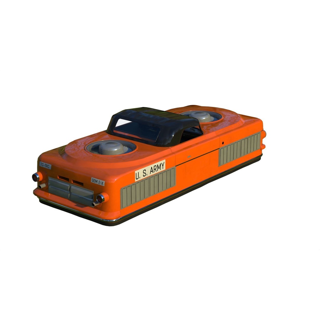 Curtiss-Wright Model 2500 Air Car 3D Model – Retro Futuristic Vehicle, FBX - View 13