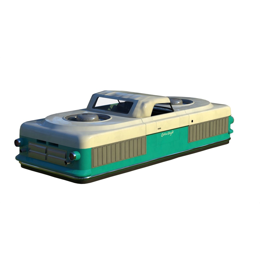 Curtiss-Wright Model 2500 Air Car 3D Model – Retro Futuristic Vehicle, FBX - View 18