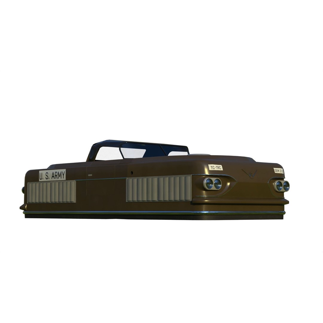 Curtiss-Wright Model 2500 Air Car 3D Model – Retro Futuristic Vehicle, FBX - View 19