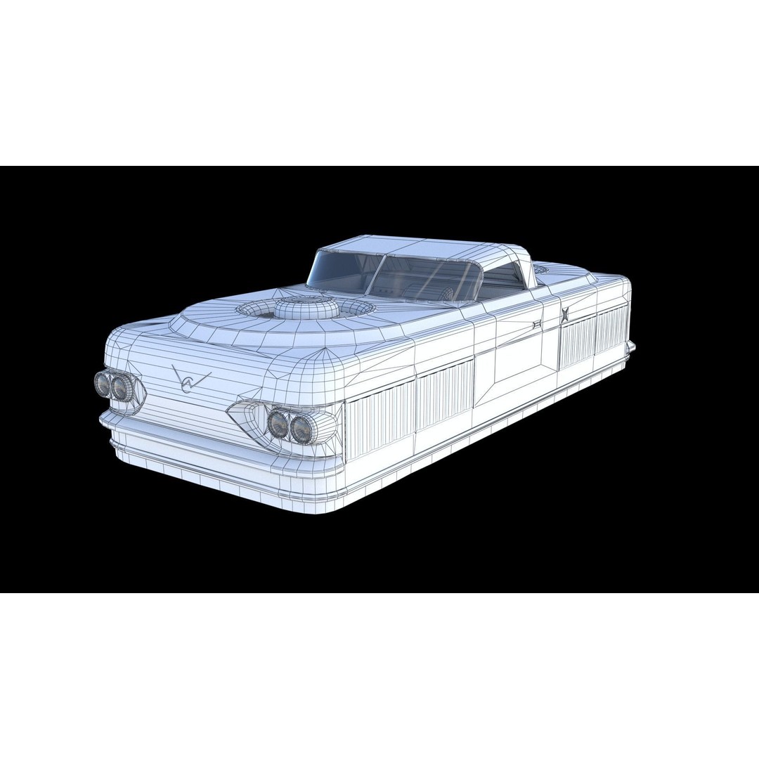 Curtiss-Wright Model 2500 Air Car 3D Model – Retro Futuristic Vehicle, FBX - View 23