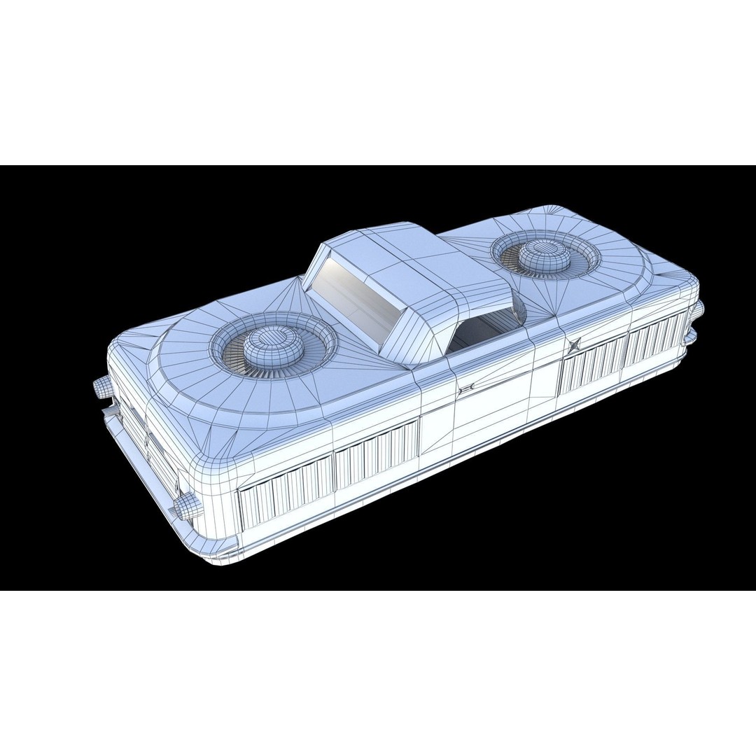 Curtiss-Wright Model 2500 Air Car 3D Model – Retro Futuristic Vehicle, FBX - View 24