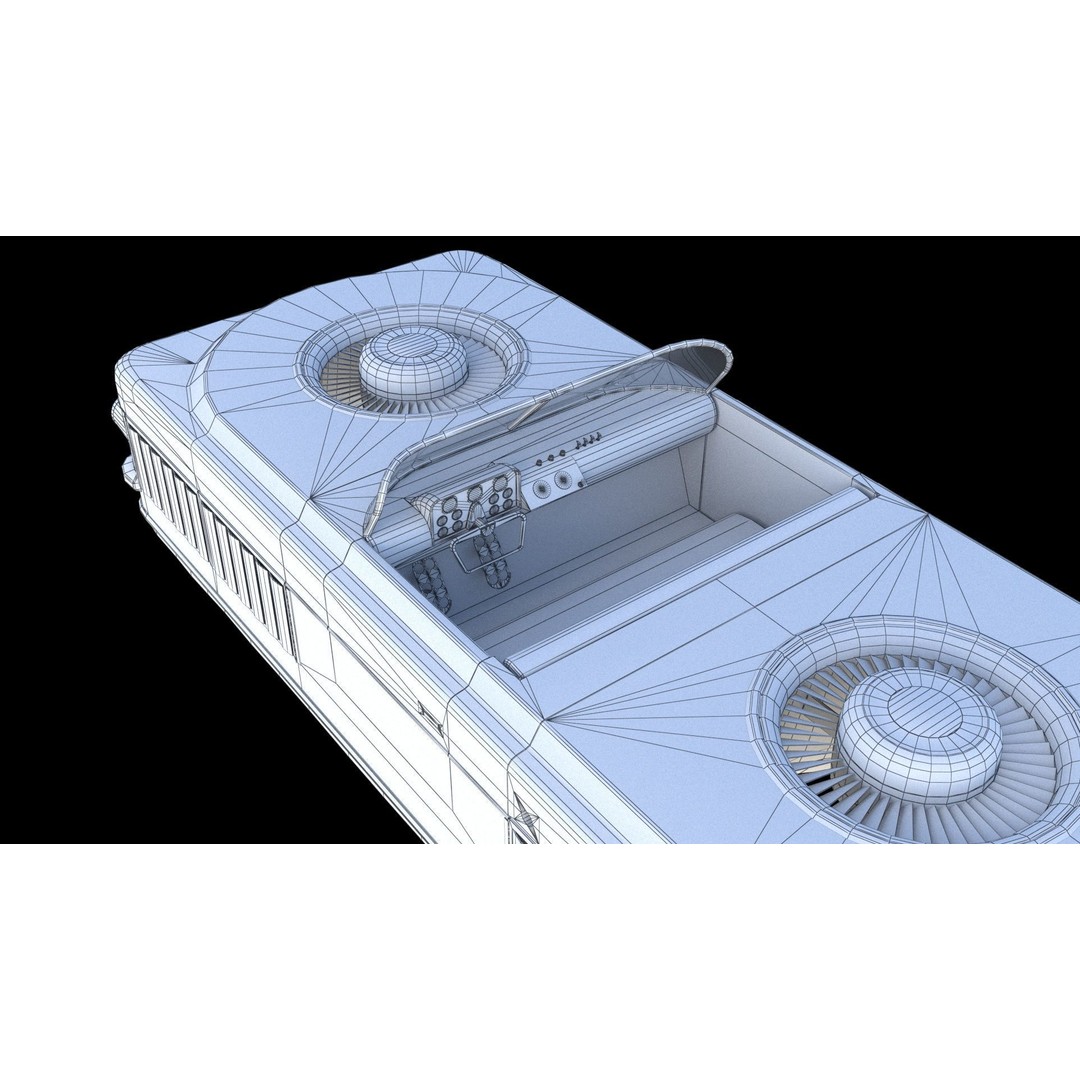 Curtiss-Wright Model 2500 Air Car 3D Model – Retro Futuristic Vehicle, FBX - View 26