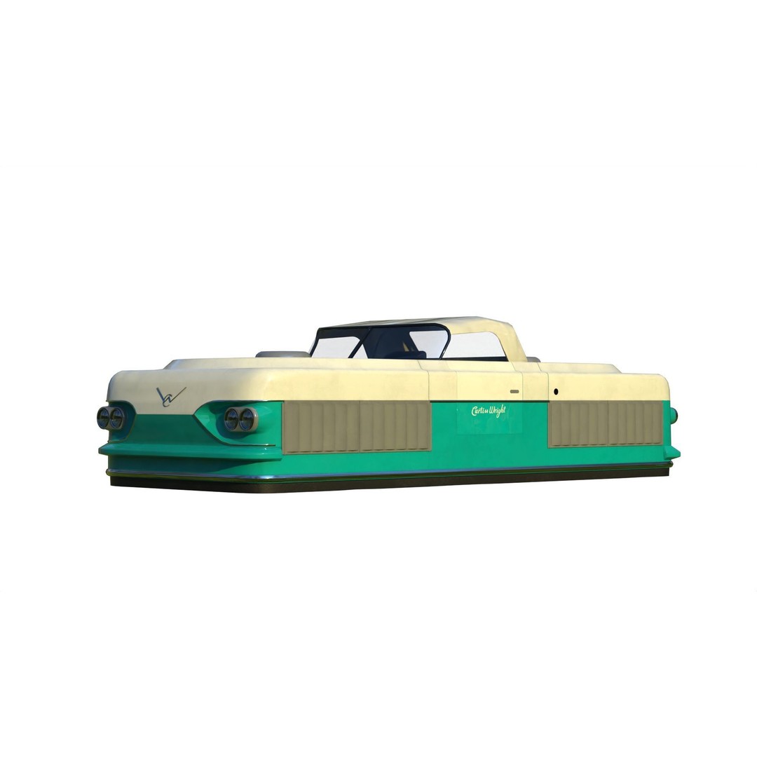 Curtiss-Wright Model 2500 Air Car 3D Model – Retro Futuristic Vehicle, FBX - View 5