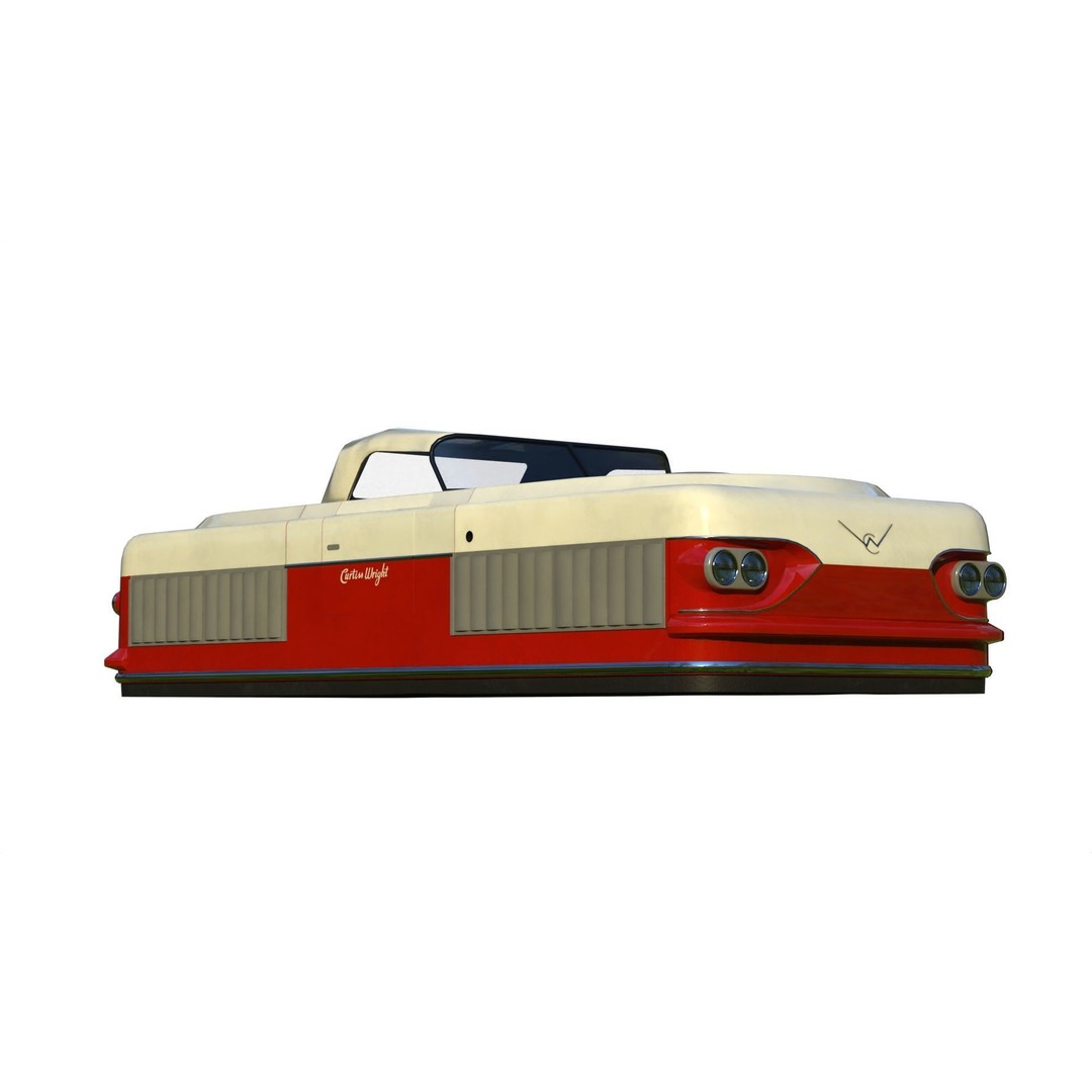 Curtiss-Wright Model 2500 Air Car 3D Model – Retro Futuristic Vehicle, FBX - View 6
