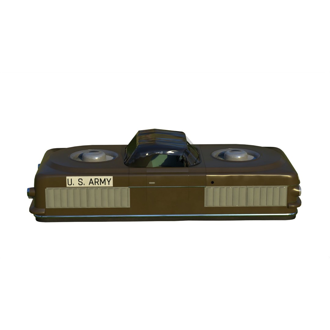 Curtiss-Wright Model 2500 Air Car 3D Model – Retro Futuristic Vehicle, FBX - View 7