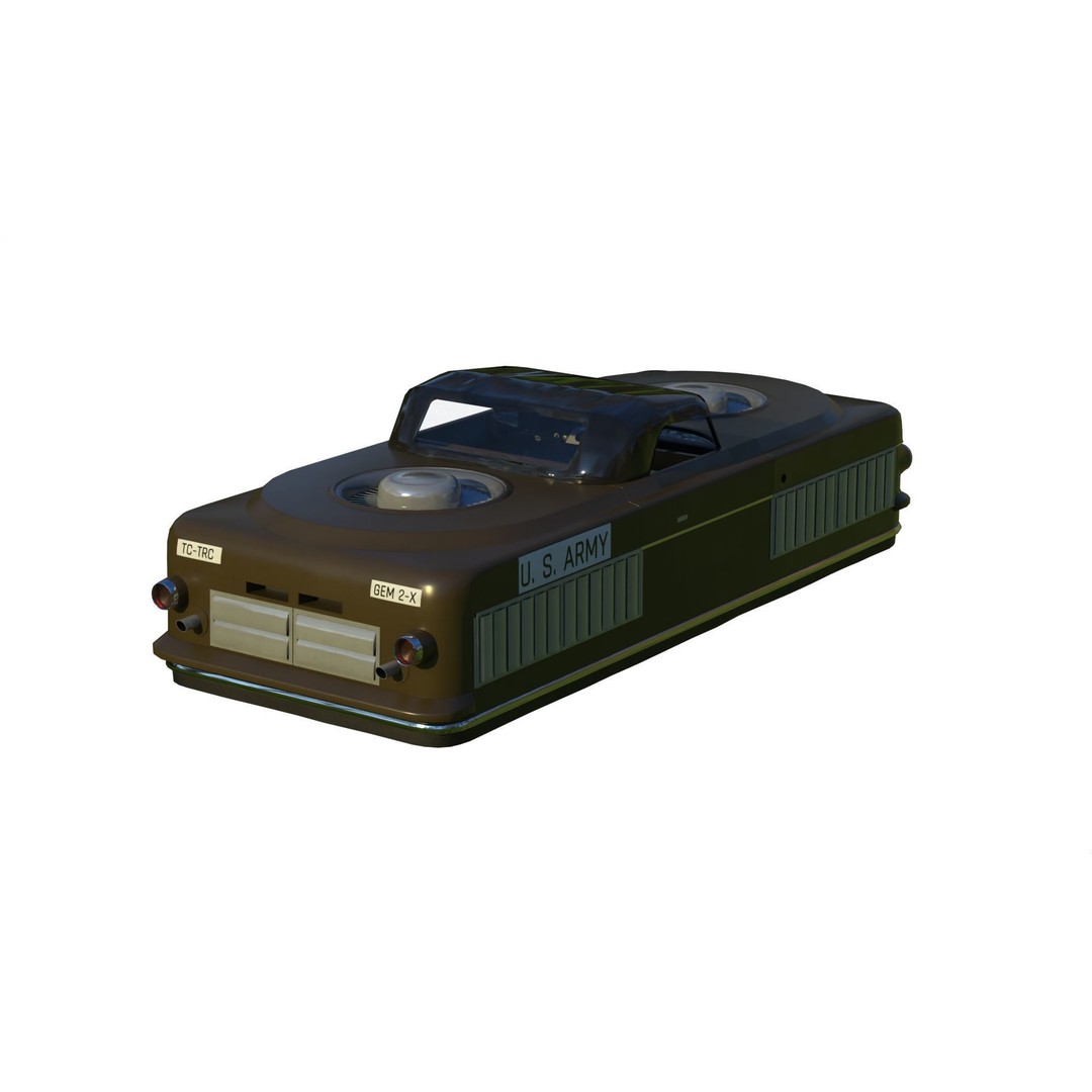 Curtiss-Wright Model 2500 Air Car 3D Model – Retro Futuristic Vehicle, FBX - View 8