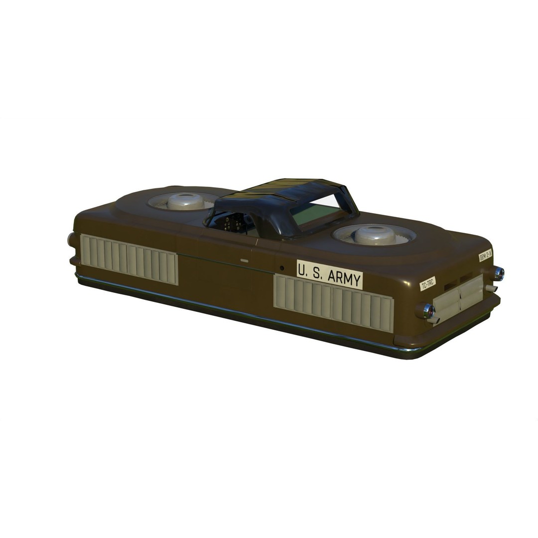 Curtiss-Wright Model 2500 Air Car 3D Model – Retro Futuristic Vehicle, FBX - View 9