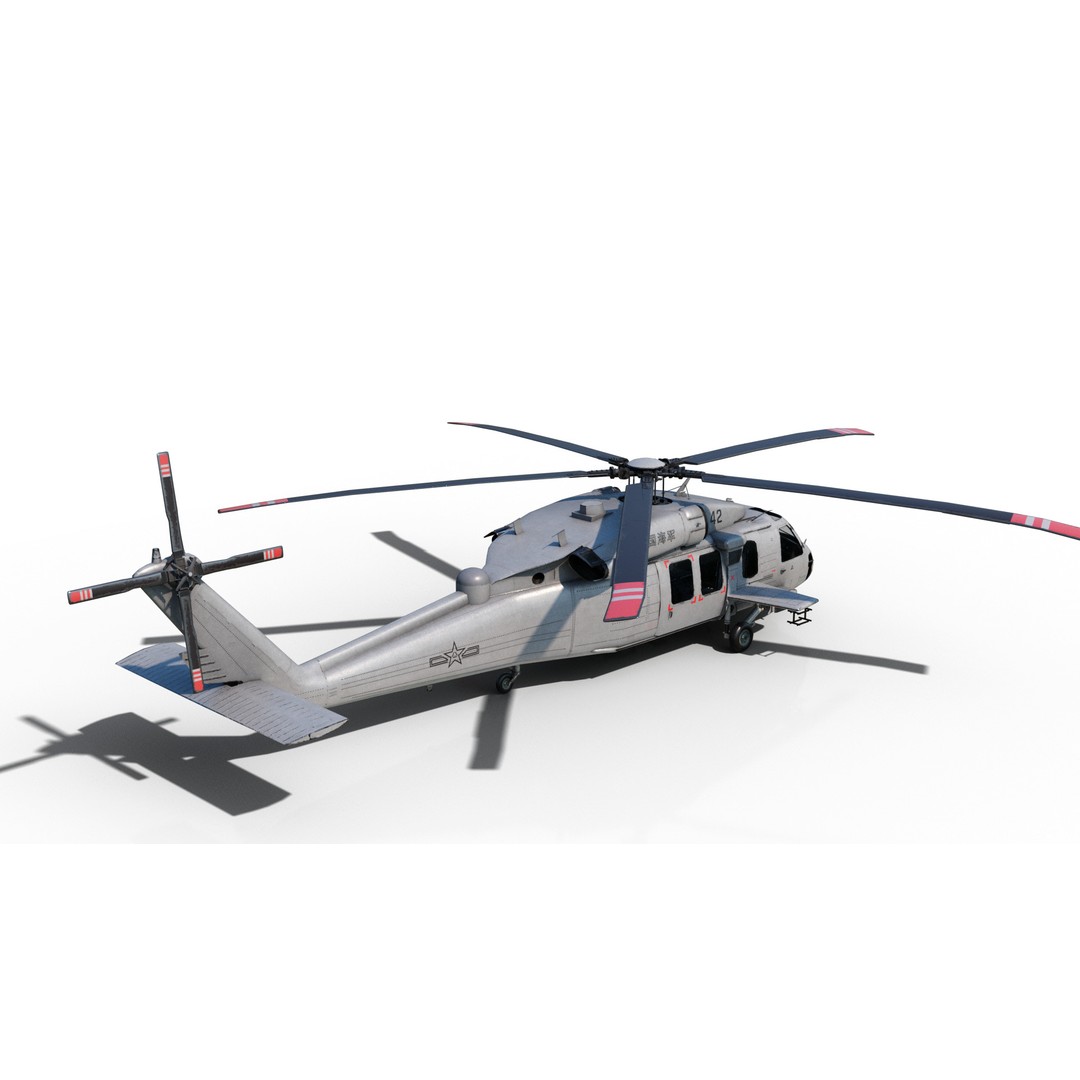 Chinese Z-20 Helicopter 3D Model – Low Poly PBR Game Asset, FBX, OBJ - View 15
