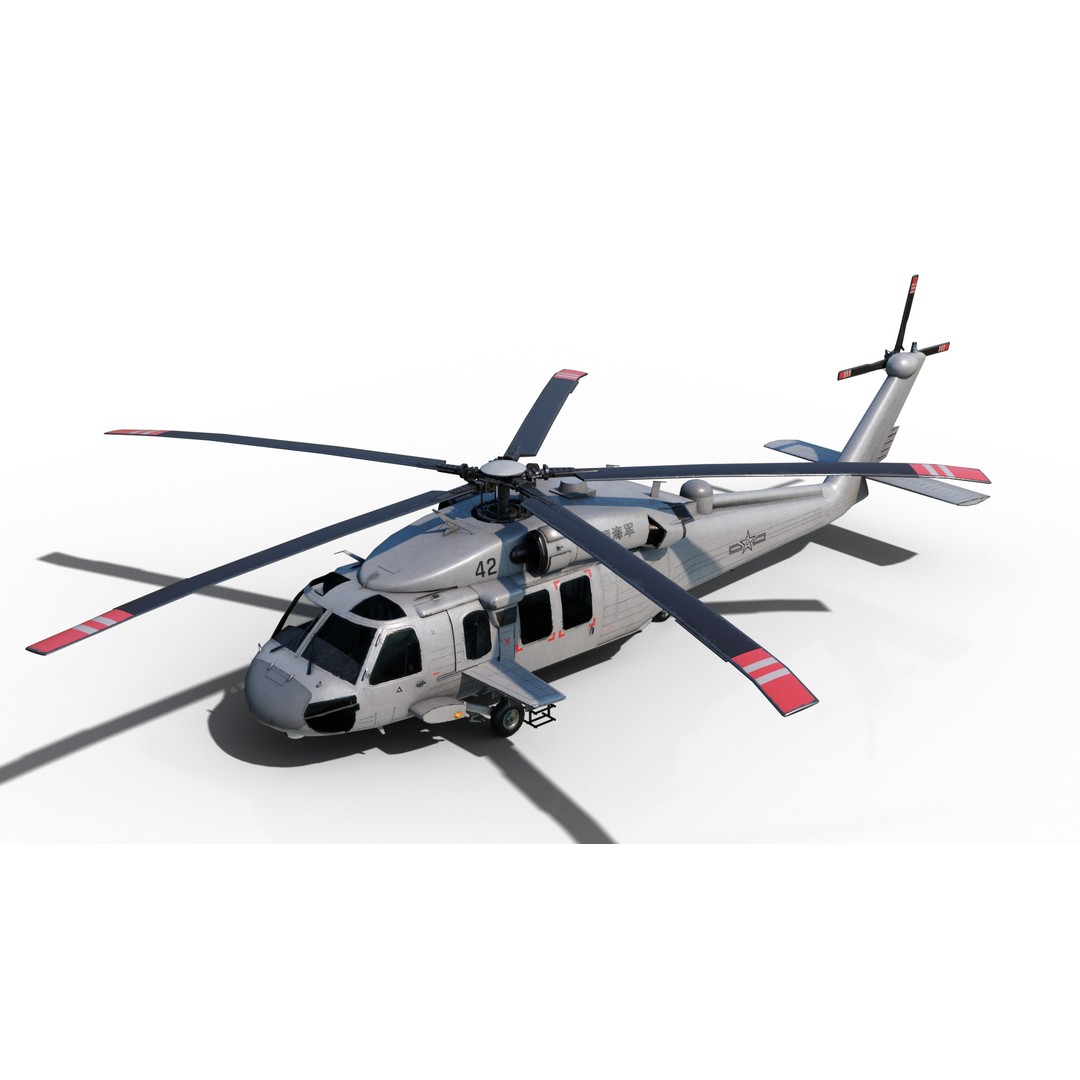 Chinese Z-20 Helicopter 3D Model – Low Poly PBR Game Asset, FBX, OBJ - View 16