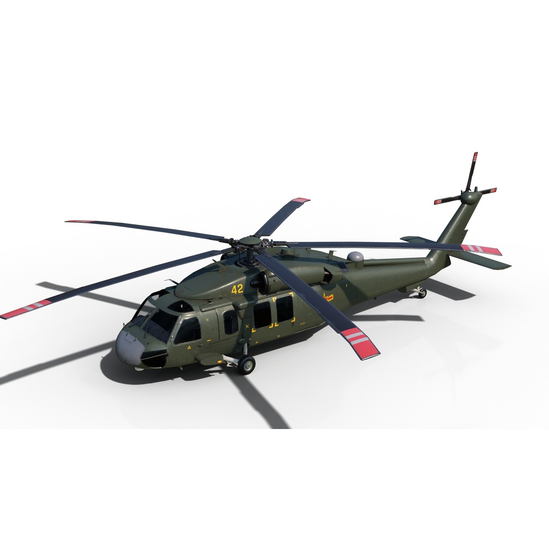 Chinese Z-20 Helicopter 3D Model – Low Poly PBR Game Asset, FBX, OBJ - View 18