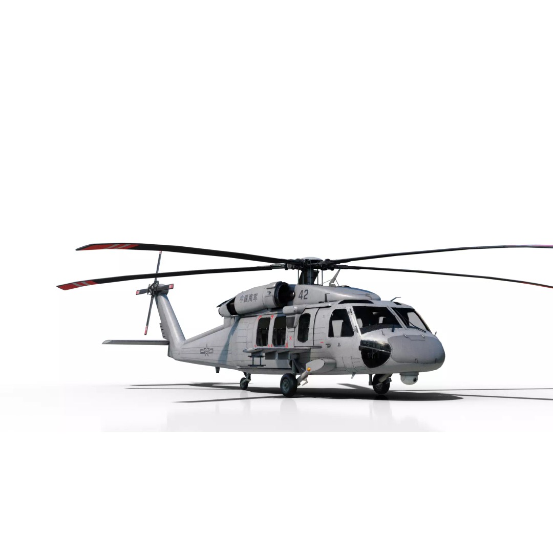 Chinese Z-20 Helicopter 3D Model – Low Poly PBR Game Asset, FBX, OBJ - View 2