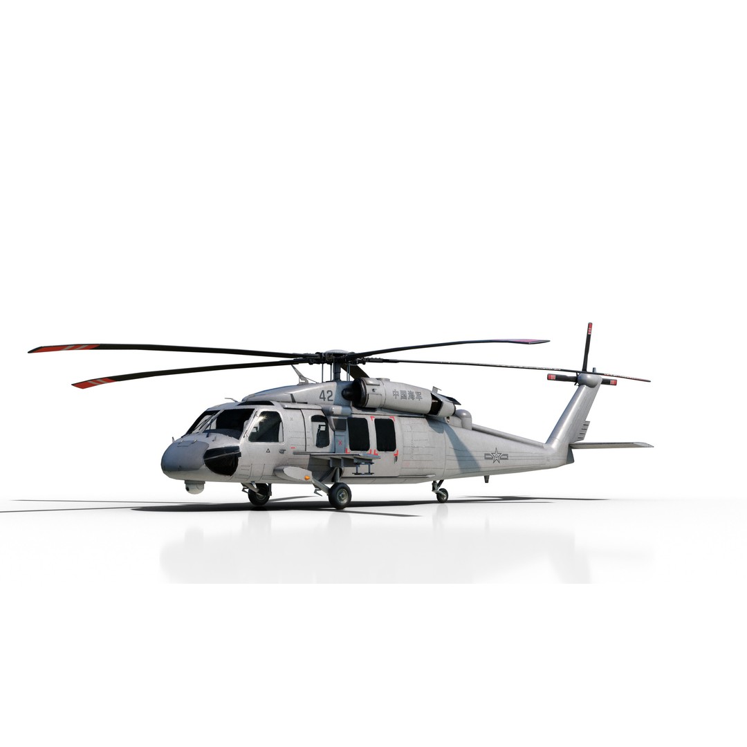 Chinese Z-20 Helicopter 3D Model – Low Poly PBR Game Asset, FBX, OBJ - View 20