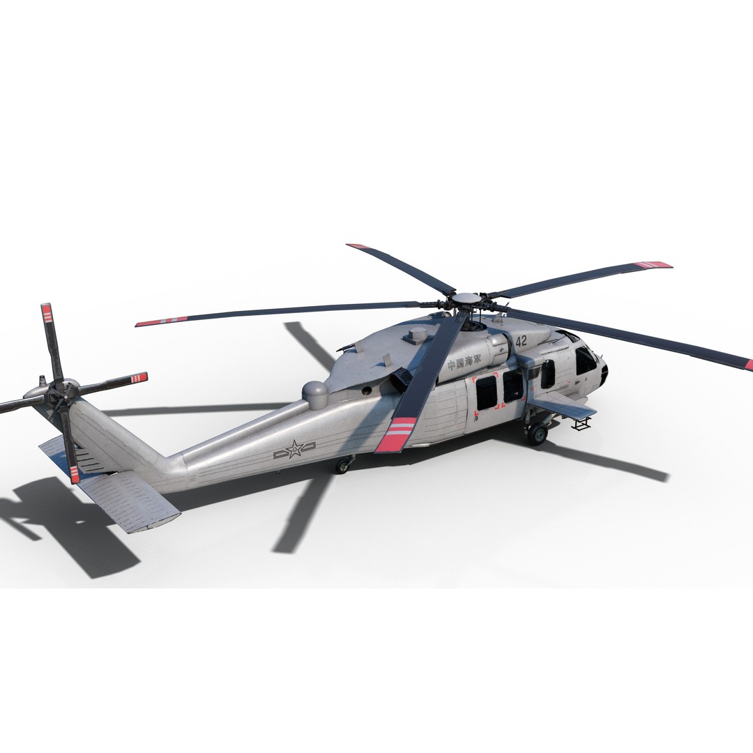 Chinese Z-20 Helicopter 3D Model – Low Poly PBR Game Asset, FBX, OBJ - View 21