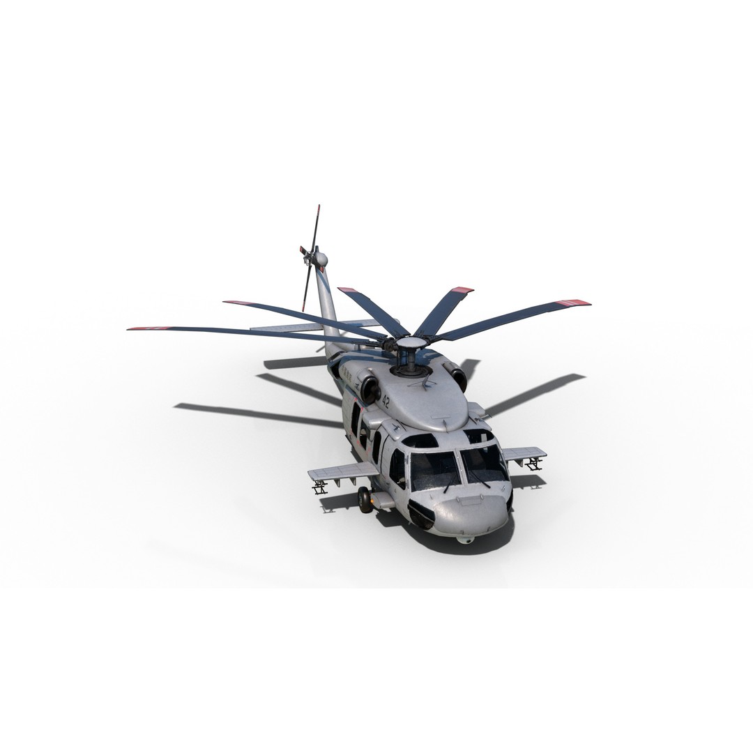Chinese Z-20 Helicopter 3D Model – Low Poly PBR Game Asset, FBX, OBJ - View 23