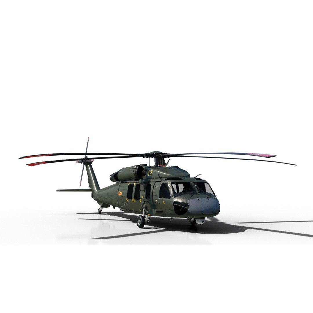 Chinese Z-20 Helicopter 3D Model – Low Poly PBR Game Asset, FBX, OBJ - View 3