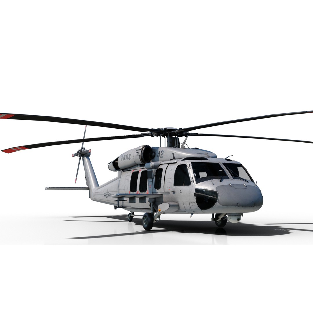 Chinese Z-20 Helicopter 3D Model – Low Poly PBR Game Asset, FBX, OBJ - View 6