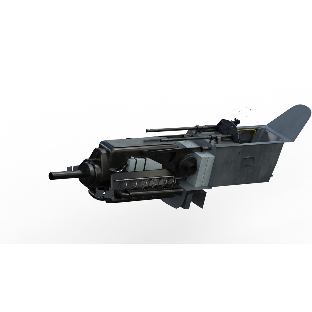 Messerschmitt Bf 109 F-2 3D Model – PBR Game-Ready Aircraft, FBX - View 12