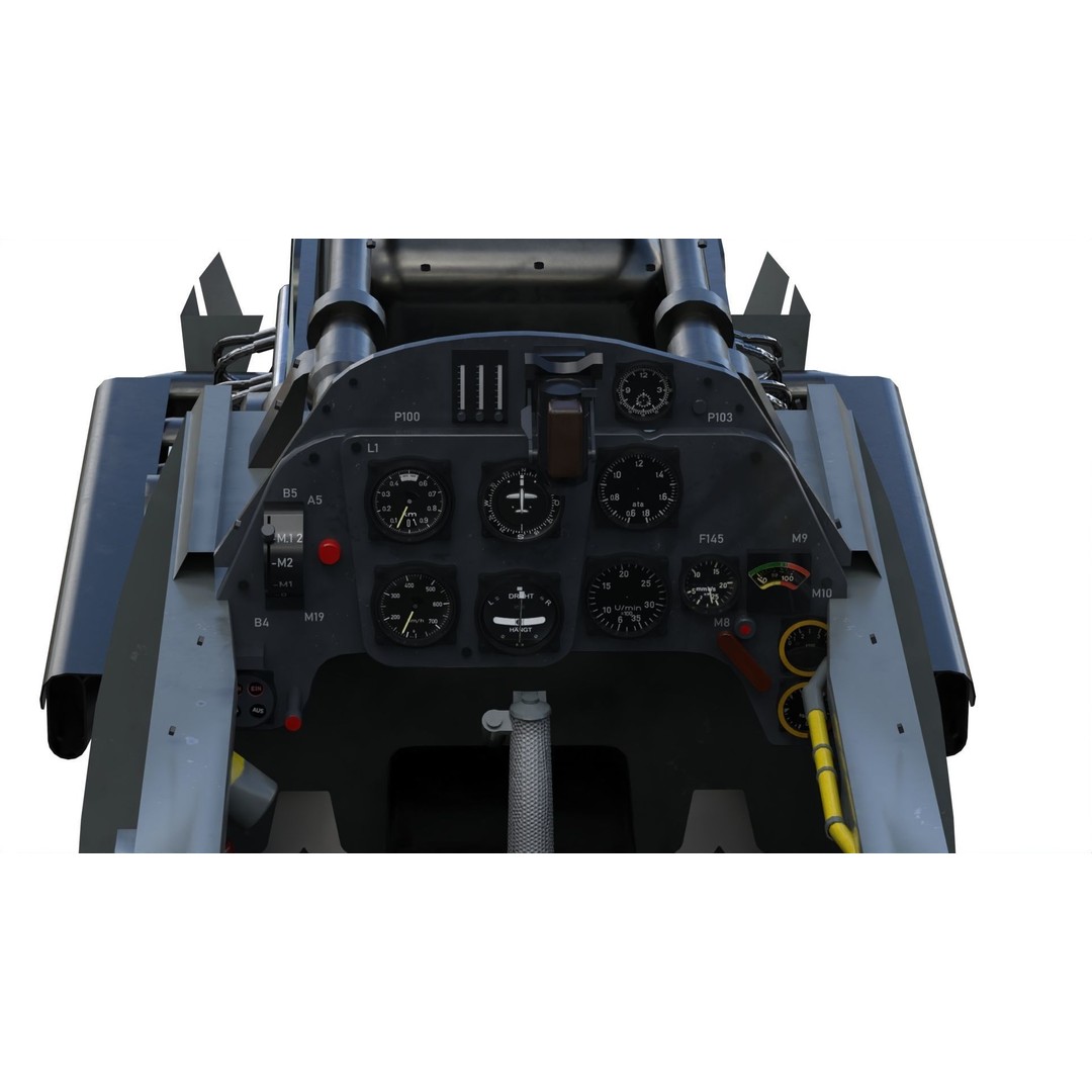 Messerschmitt Bf 109 F-2 3D Model – PBR Game-Ready Aircraft, FBX - View 13