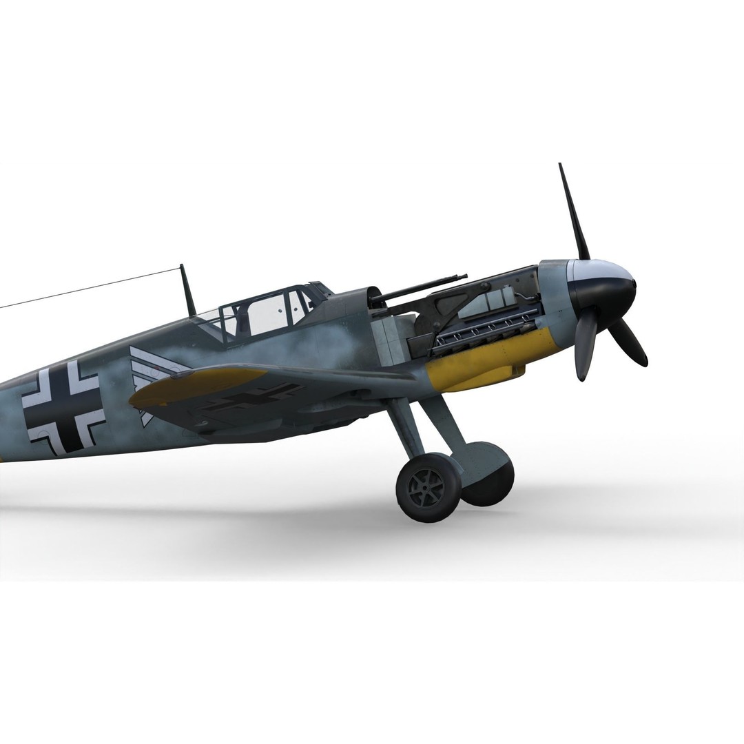 Messerschmitt Bf 109 F-2 3D Model – PBR Game-Ready Aircraft, FBX - View 14