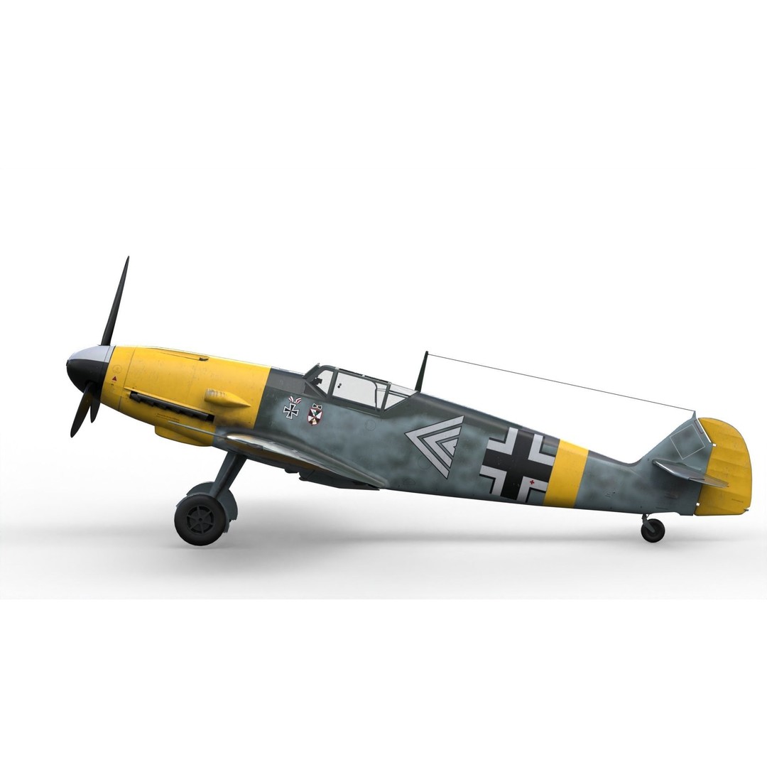 Messerschmitt Bf 109 F-2 3D Model – PBR Game-Ready Aircraft, FBX - View 15