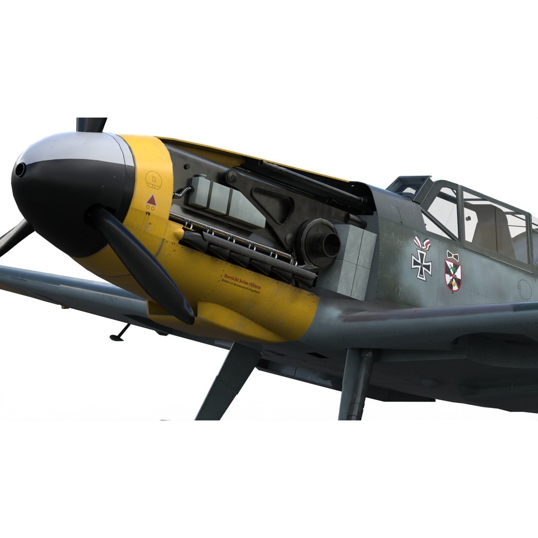 Messerschmitt Bf 109 F-2 3D Model – PBR Game-Ready Aircraft, FBX - View 16