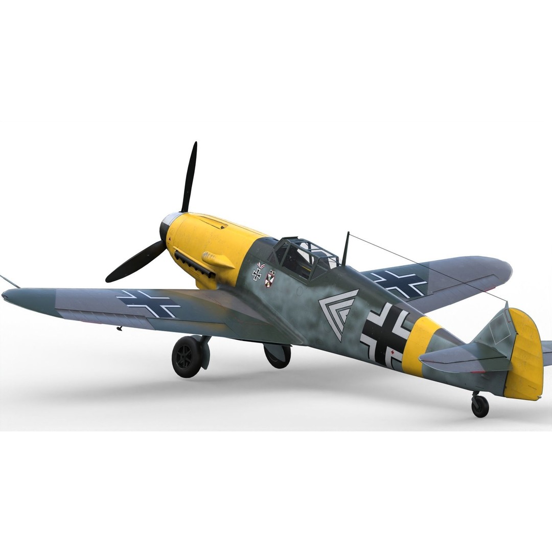 Messerschmitt Bf 109 F-2 3D Model – PBR Game-Ready Aircraft, FBX - View 18