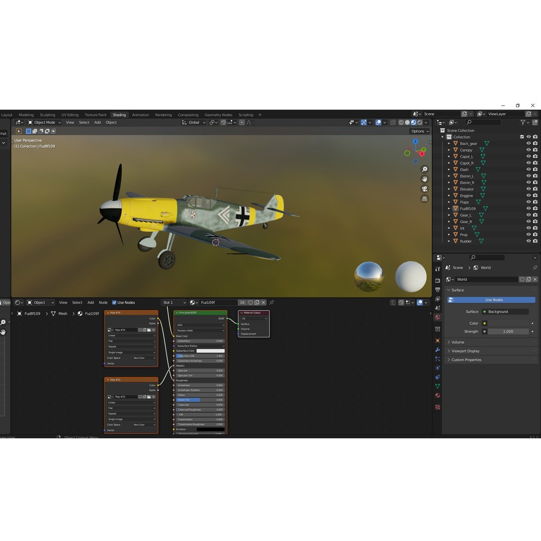 Messerschmitt Bf 109 F-2 3D Model – PBR Game-Ready Aircraft, FBX - View 19