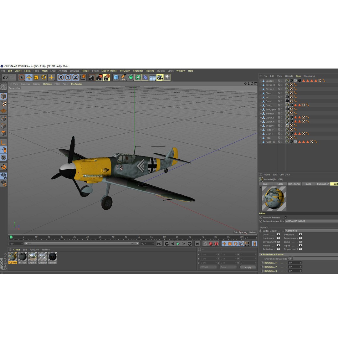 Messerschmitt Bf 109 F-2 3D Model – PBR Game-Ready Aircraft, FBX - View 20