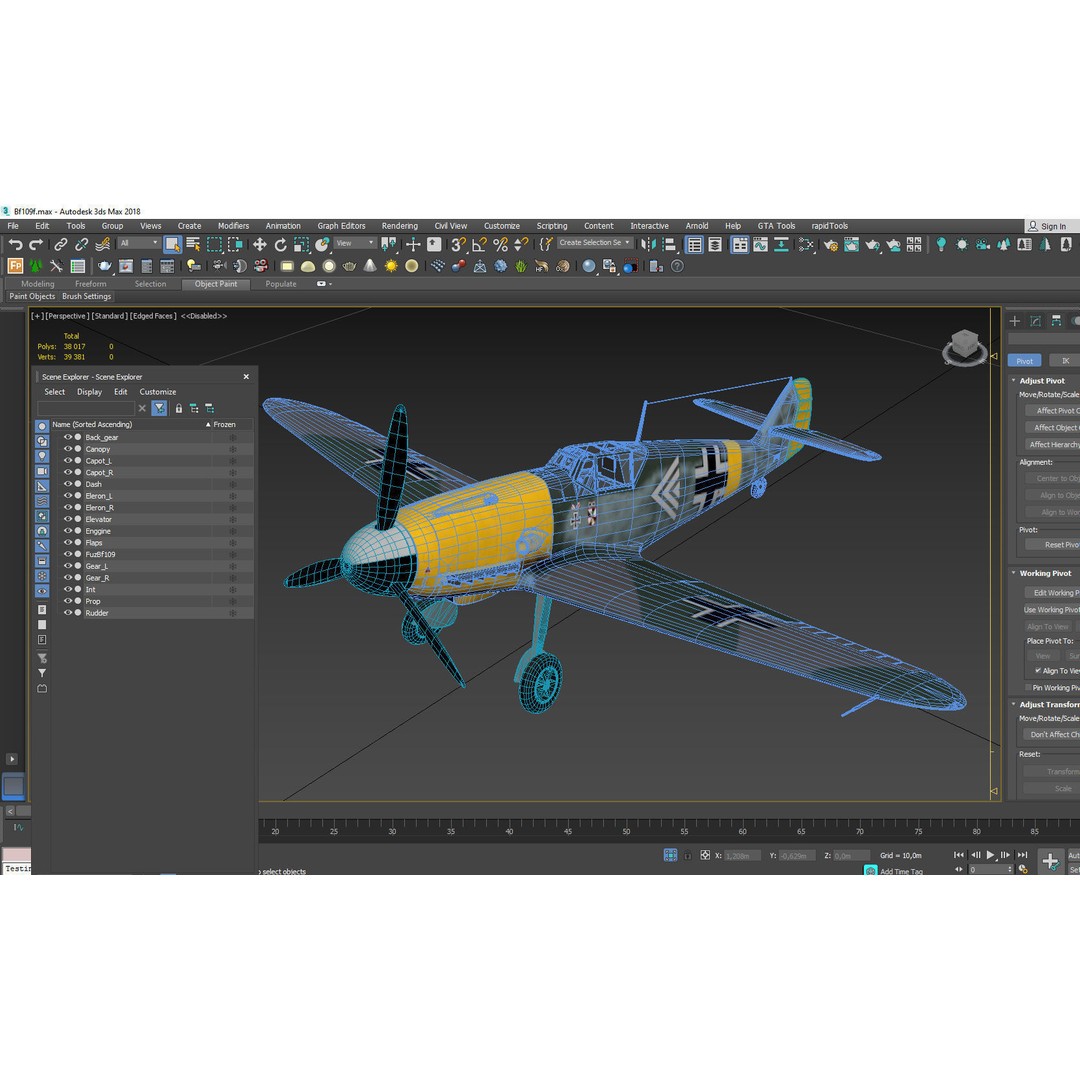 Messerschmitt Bf 109 F-2 3D Model – PBR Game-Ready Aircraft, FBX - View 21